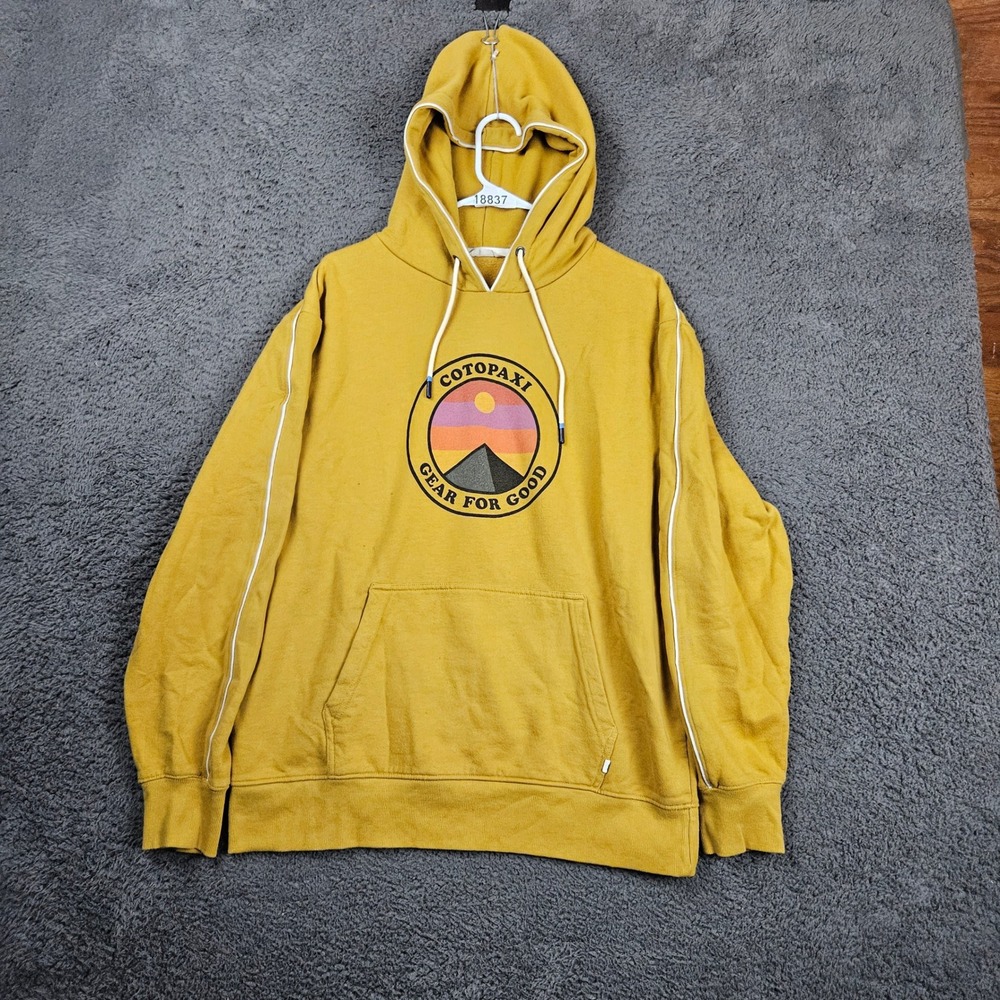 Cotopaxi Mens Hoodie Fleece Lined Gear For Good Yellow Size L